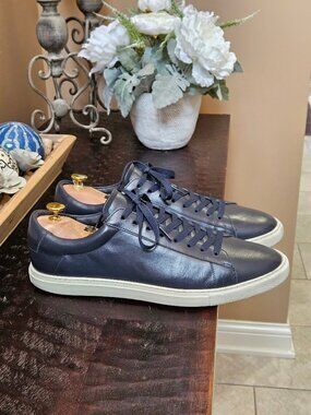 Oliver Cabell Men's Low 1 Leather Sneaker, Navy, Sz 13 / EU 46